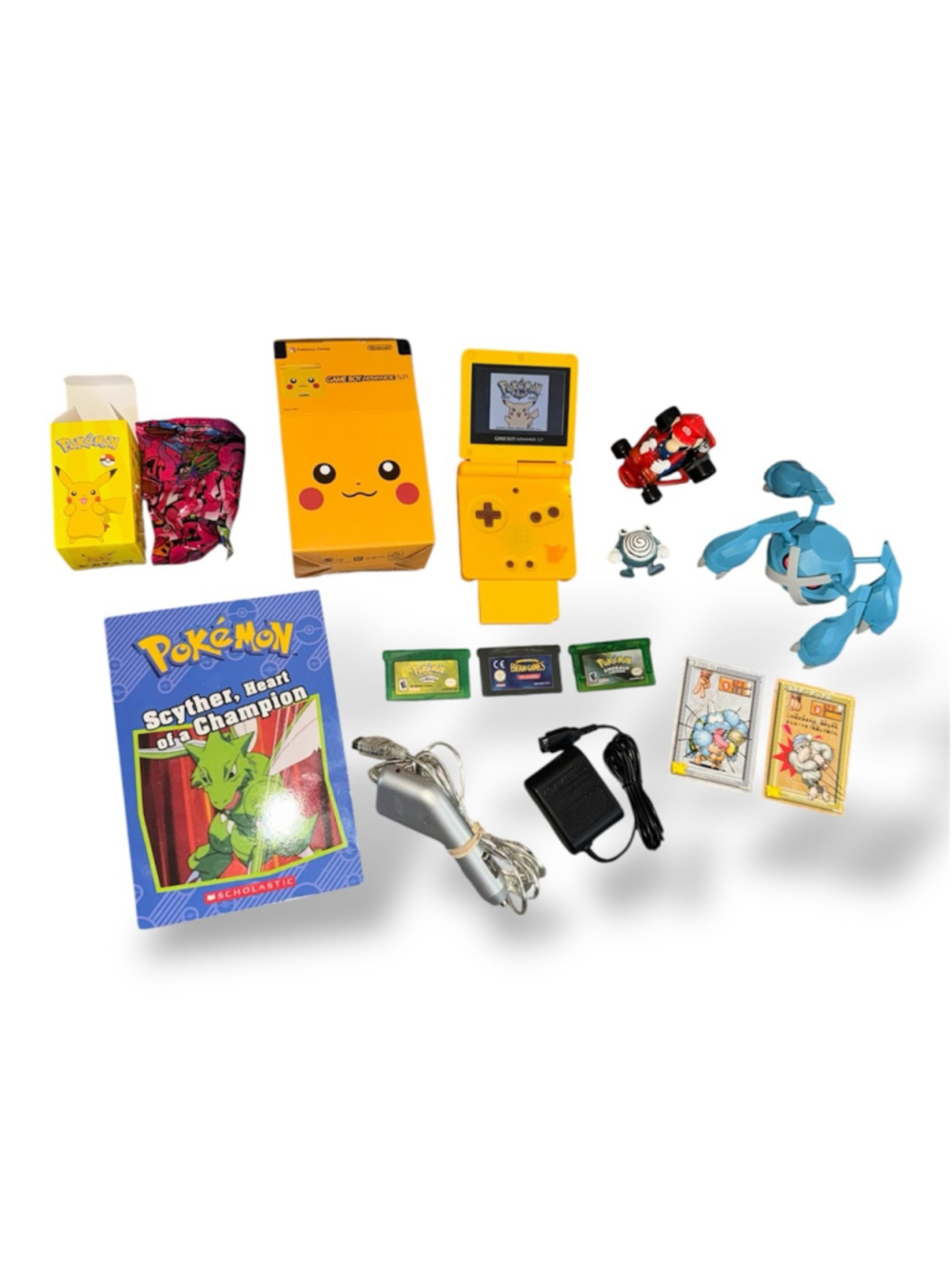 Nintendo Game Boy Advance SP Pikachu Boxed Pokemon Bundle Lot